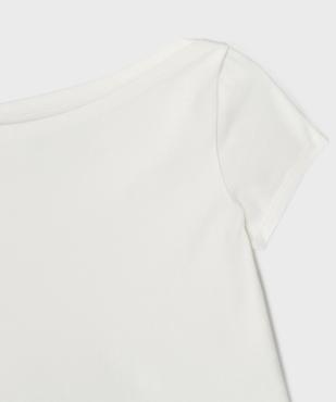 Tee-shirt manches courtes et col bateau coupe courte fille vue2 - GEMO 4G FILLE - GEMO
