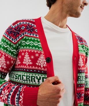 Gilet boutonné de Noël homme vue2 - GEMO (HOMME) - GEMO
