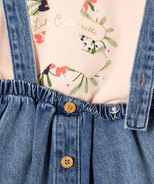 Ensemble 2 pièces bébé fille tee-shirt et jupe à bretelles - LuluCastagnette vue3 - LULUCASTAGNETTE - GEMO