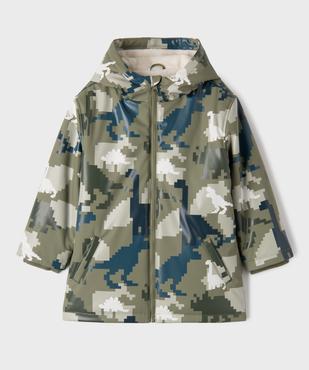 Manteau imperméable à capuche et doublure chaude avec imprimé animé garçon vue1 - GEMO (ENFANT) - GEMO