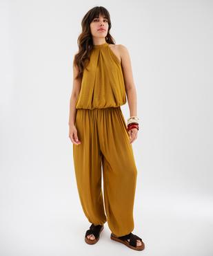 Blouse sans manches en satin avec col noué femme vue1 - GEMO(FEMME PAP) - GEMO