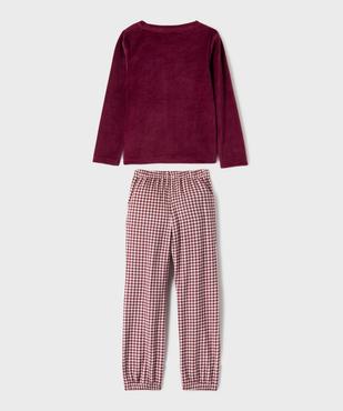 Pyjama en velours à motif pied-de-poule fille vue4 - GEMO 4G FILLE - GEMO