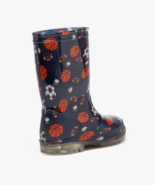 Bottes de pluie garçon motifs sport à semelle crantée transparente vue4 - GEMO (ENFANT) - GEMO