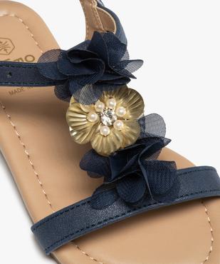 Sandales fille unies à fines brides et fleurs en tulle vue6 - GEMO (ENFANT) - GEMO