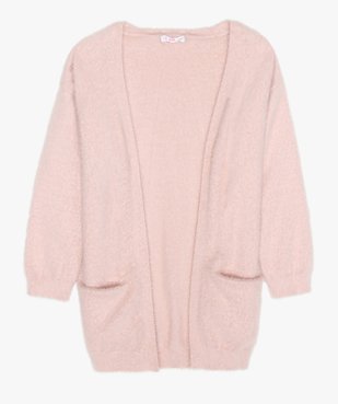 Gilet fille long porté ouvert en maille duveteuse vue1 - GEMO (ENFANT) - GEMO