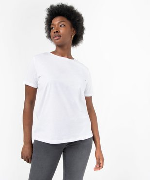 Tee-shirt à manches courtes et col rond femme vue6 - GEMO(FEMME PAP) - GEMO