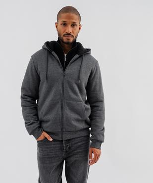 Sweat à capuche zippé avec doublure chaude homme vue4 - GEMO 4G HOMME - GEMO