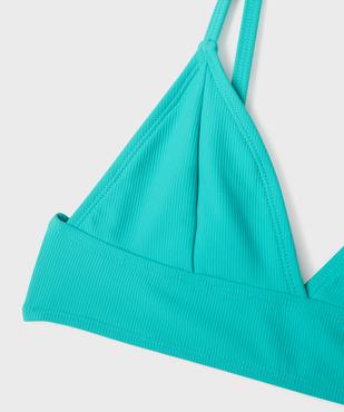 Maillot de bain 2 pièces en maille côtelée unie fille vue2 - GEMO (JUNIOR) - GEMO