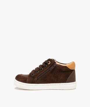 Baskets bébé garçon mid-cut en cuir à lacets et zip – NA! vue3 - NA! - GEMO