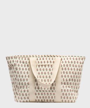 Sac cabas zippé grand format en toile fleurie femme vue2 - GEMO (ACCESS) - GEMO