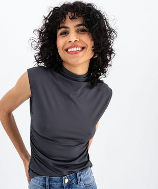 Tee-shirt sans manches en microfibre effet drapé femme  vue2 - GEMO(FEMME PAP) - GEMO