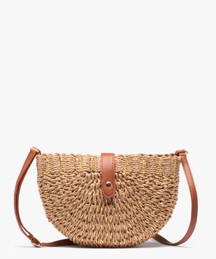 Sac bandoulière femme demi-lune en paille  vue1 - GEMO (ACCESS) - GEMO