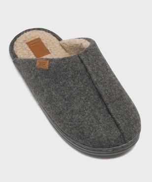 Chaussons mules en feutrine et fourrure imitation homme - Dim vue5 - DIM - GEMO