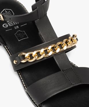 Sandales femme à talon plat et brides unies avec chaîne vue6 - GEMO (CASUAL) - GEMO