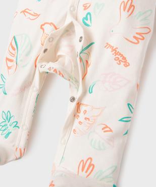 Pyjama dors-bien ouverture devant imprimé tropical bébé vue2 - GEMO 4G BEBE - GEMO
