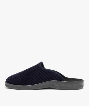 Chaussons homme mules confort dessus en velours côtelé uni vue3 - GEMO(HOMWR HOM) - GEMO
