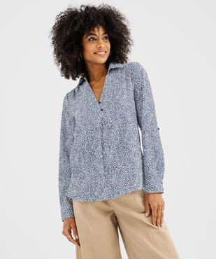 Chemise à manches longues motif pois femme vue2 - GEMO(FEMME PAP) - GEMO