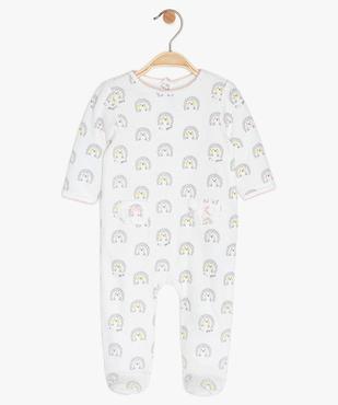 Pyjama bébé en velours imprimé hérisson vue1 - GEMO(BB COUCHE) - GEMO