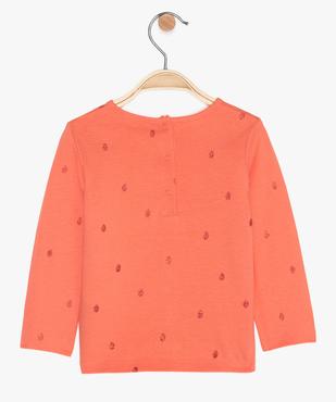 Tee-shirt bébé fille manches longues imprimé en coton bio vue2 - GEMO 4G BEBE - GEMO