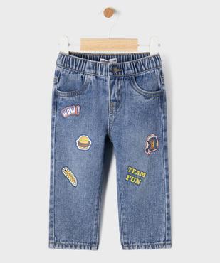 Jean à motifs streetwear avec taille ajustable bébé garçon  vue1 - GEMO(BEBE DEBT) - GEMO