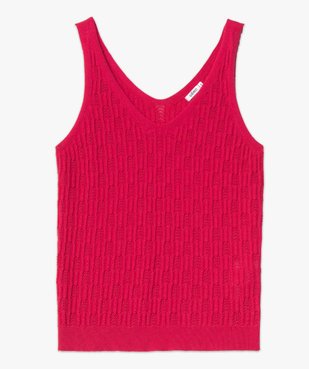 Débardeur femme en maille fantaisie avec double col V vue4 - GEMO(FEMME PAP) - GEMO
