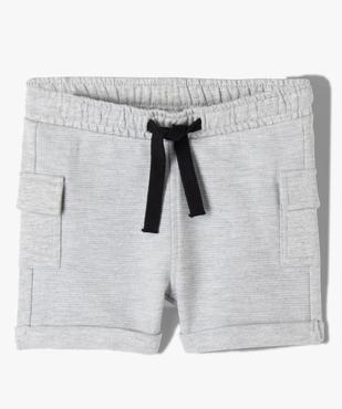 Short bébé garçon en maille texturée et ceinture élastique vue1 - GEMO(BEBE DEBT) - GEMO