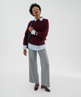 Pantalon en toile coupe large femme vue4 - GEMO(FEMME PAP) - GEMO