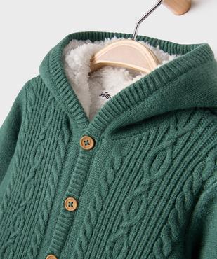 Gilet à capuche avec doublure sherpa bébé fille vue3 - GEMO(BB COUCHE) - GEMO
