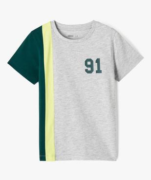 Tee-shirt garçon à manches courtes avec bandes colorées vue1 - GEMO (ENFANT) - GEMO
