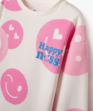 Robe sweat avec motifs positif fille vue2 - GEMO 4G FILLE - GEMO