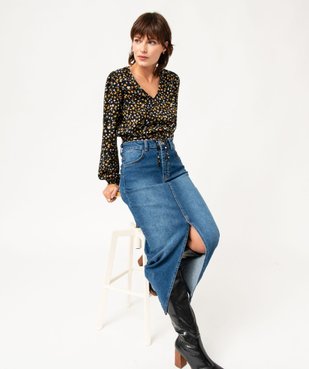 Blouse à manches longues à motifs fleuris femme vue5 - GEMO(FEMME PAP) - GEMO