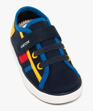 Baskets bébé garçon en toile avec scratch et détails colorés - Geox vue5 - GEOX - GEMO