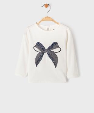 Tee-shirt manches longues avec sequins brodés bébé fille vue1 - GEMO 4G BEBE - GEMO