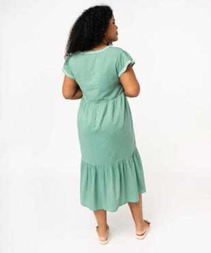 Robe grande taille à manches courtes et broderies ethniques femme vue3 - GEMO (G TAILLE) - GEMO