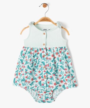 Ensemble 2 pièces bébé fille robe et culotte en coton vue1 - GEMO(BB COUCHE) - GEMO