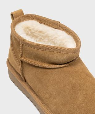 Boots fourrées dessus cuir femme vue6 - SANS MARQUE - GEMO