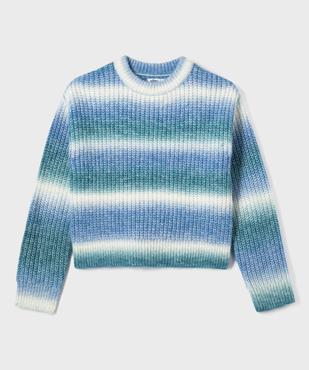 Pull en grosse maille effet tie and dye fille vue1 - GEMO (JUNIOR) - GEMO
