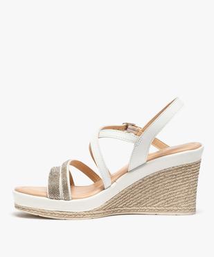 Sandales femme à talon compensé et strass vue3 - GEMO(URBAIN) - GEMO