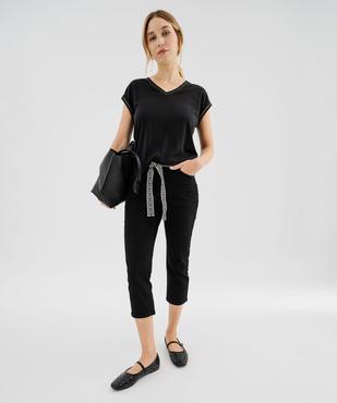 Tee-shirt à manches courtes avec finitions scintillantes femme vue9 - GEMO 4G FEMME - GEMO