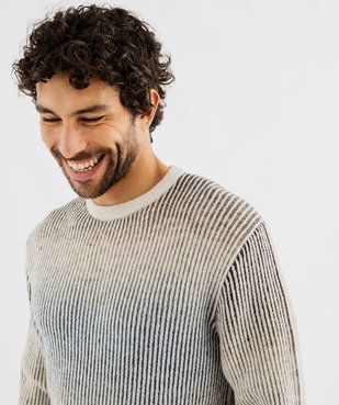 Pull en maille côtelée tie-and-dye homme vue2 - GEMO (HOMME) - GEMO