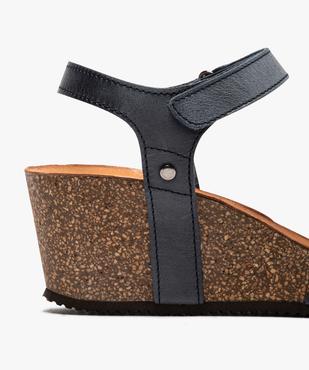 Sandales femme à talon compensé et fines brides scratch vue6 - GEMO(URBAIN) - GEMO