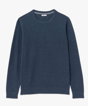 Pull col rond en coton uni homme vue4 - GEMO (HOMME) - GEMO