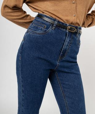Jean bootcut taille haute avec fine ceinture femme vue2 - GEMO 4G FEMME - GEMO