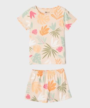 Pyjashort en jersey de coton imprimé fille vue1 - GEMO 4G FILLE - GEMO