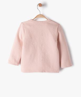 Sweat bébé fille gaufré à boutons-pression vue3 - GEMO(BEBE DEBT) - GEMO