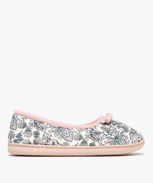 Chaussons forme ballerine en toile à motifs fleuris femme vue1 - GEMO 4G FEMME - GEMO