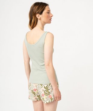 Débardeur lingerie en maille côtelée femme vue3 - GEMO 4G FEMME - GEMO