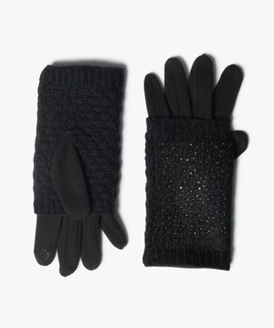 Gants et mitaines 2-en-1 avec strass vue2 - GEMO (ACCESS) - GEMO
