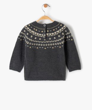Pull de Noël bébé fille à motifs pailletés - LuluCastagnette vue4 - LULUCASTAGNETTE - GEMO