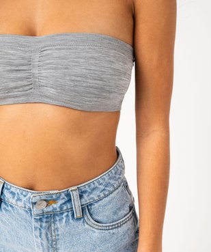 Soutien-gorge bandeau avec coussinets amovibles vue2 - GEMO 4G FEMME - GEMO